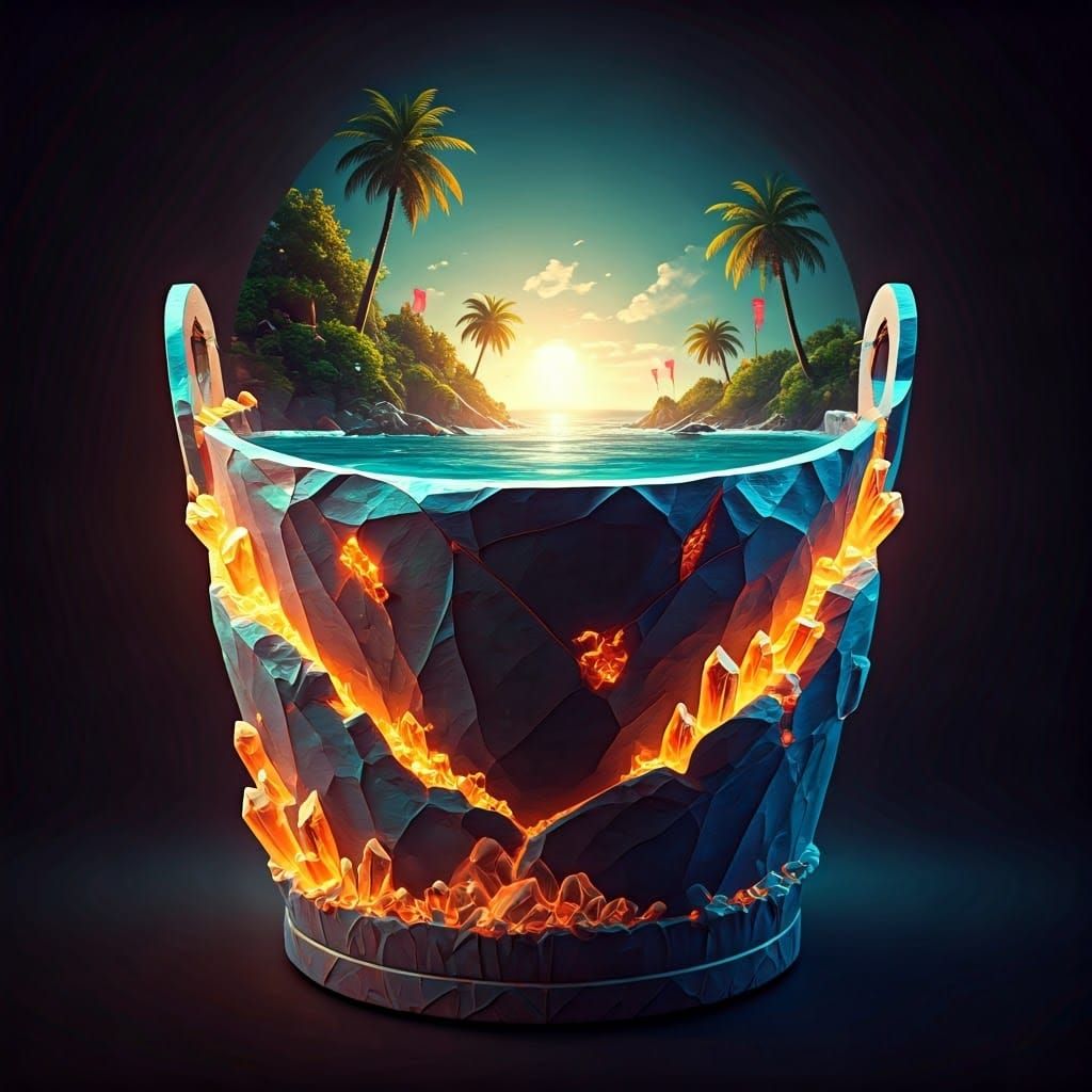 Ethereal Bucket Reveals Vibrant Seaside Scene in Soft Irides...