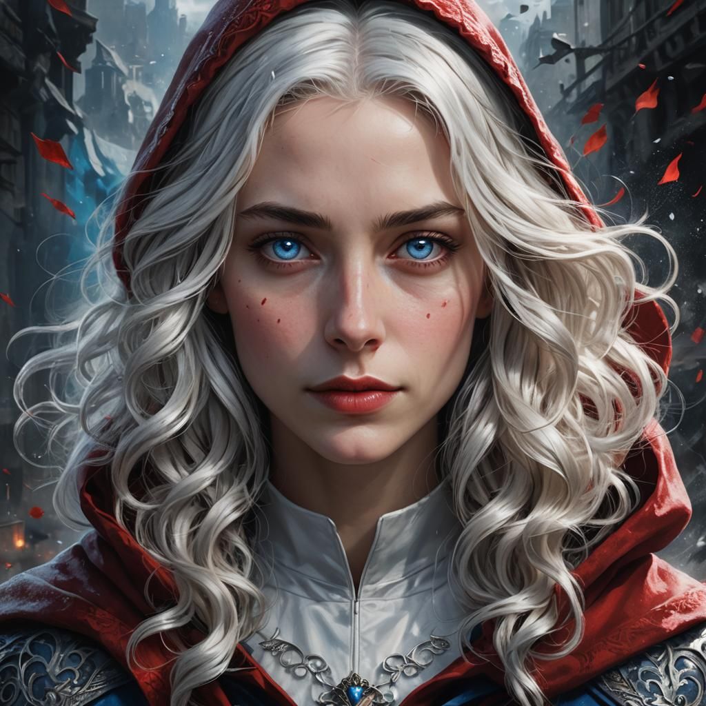 hyperrealistic portrait of a female in her early-twenties wi...