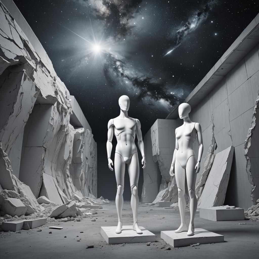 two white mannequins