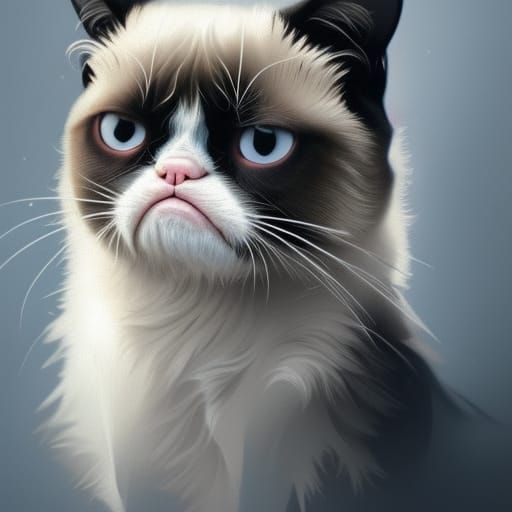 Grumpy cat - AI Generated Artwork - NightCafe Creator