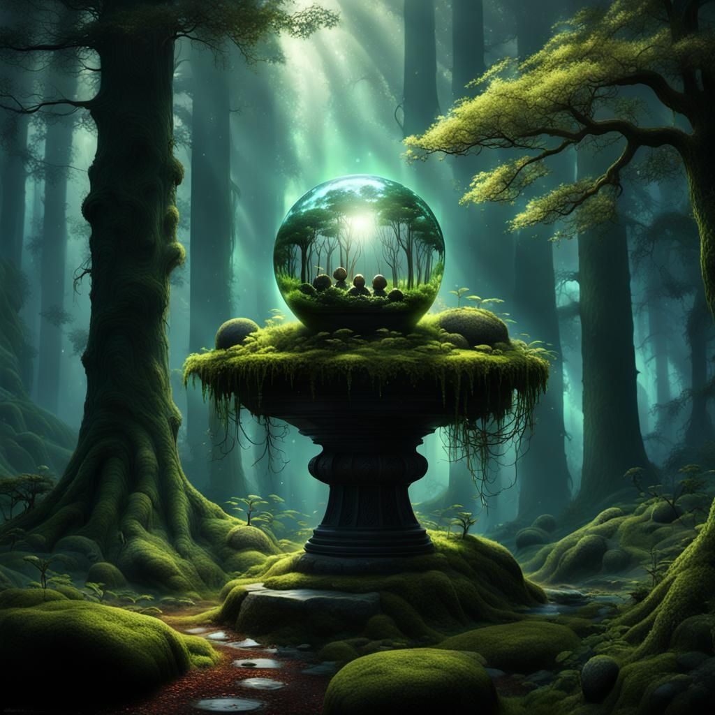 Mystical Forest Orb in Dreamlike Fantasy Art
