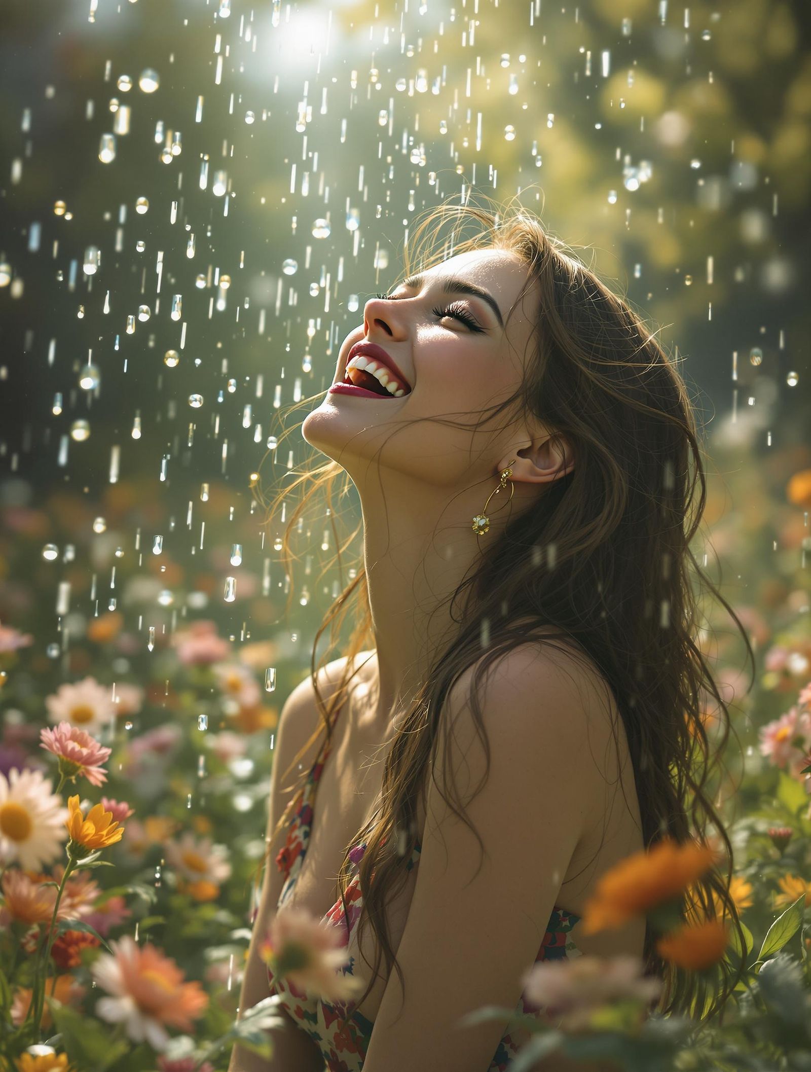 Her laughter falls like summer rain