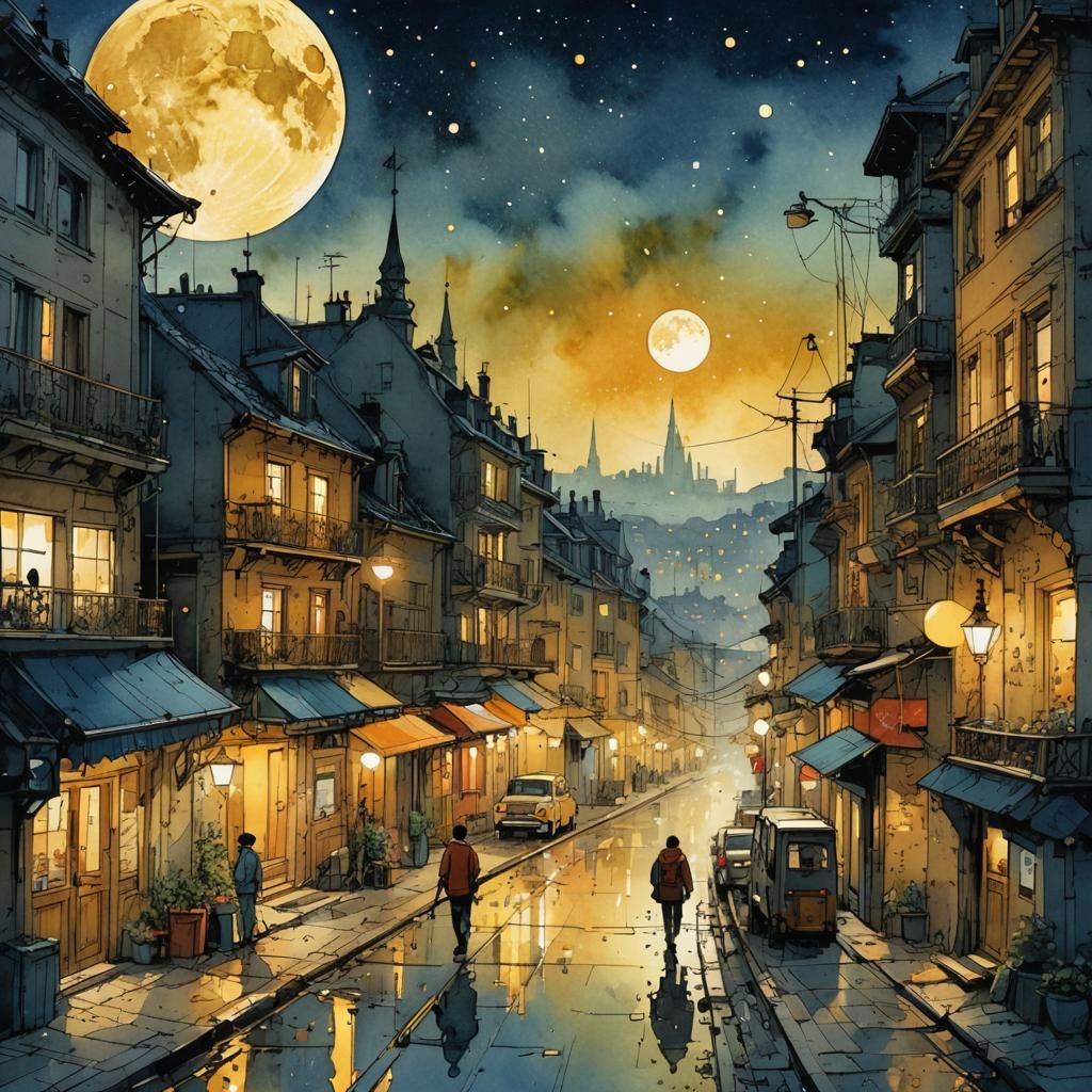 THE GOLDEN MOON AROUND THE CORNER