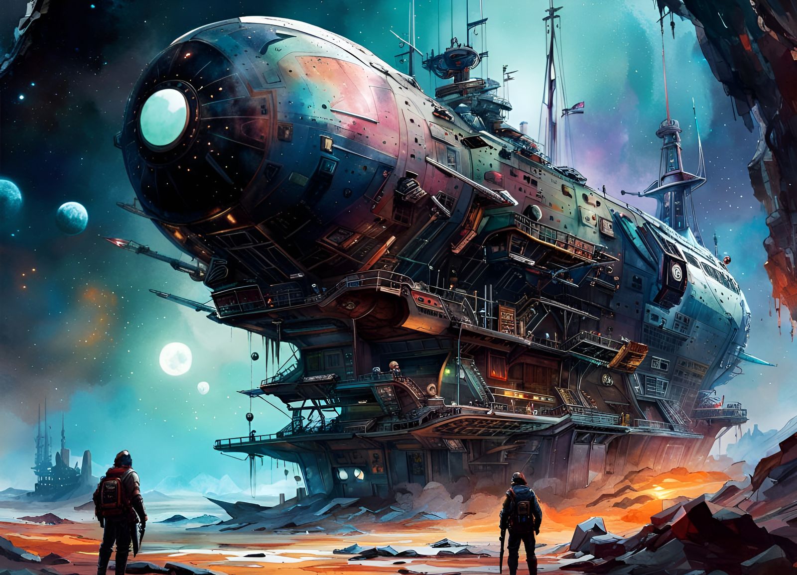 Futuristic Space Pirate Ship