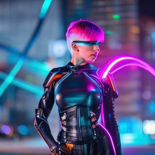 cyberpunk cyborg woman