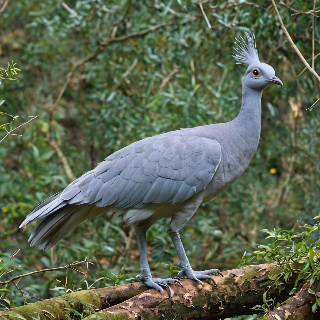 The kagu or cagou (Rhynochetos jubatus) is a long crested, l...