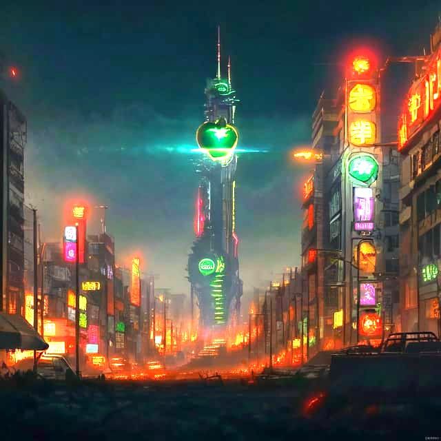 Fruity Cyberpunk Biopunk City #2808