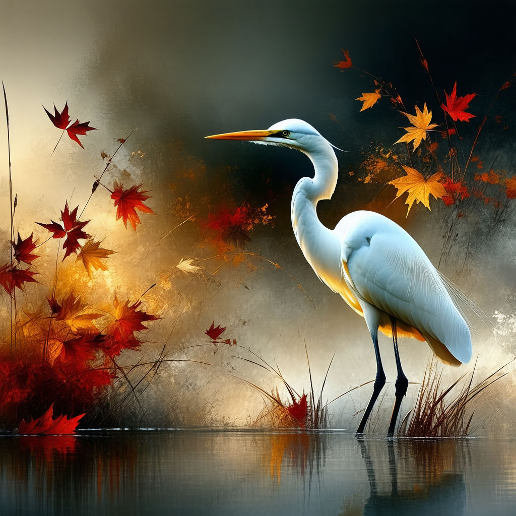 Egret - Animal Digital Paintings