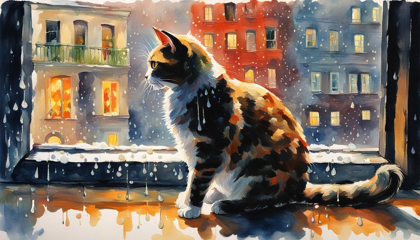 Watching the melancholy pour on the windows of Sunday  by @Briz72