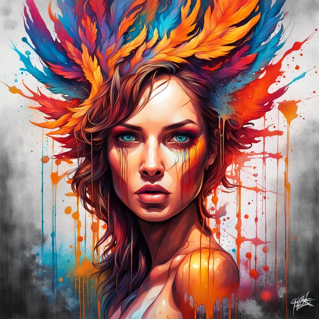 a woman named Phoenix staring into your eyes with wonder  by @Rob