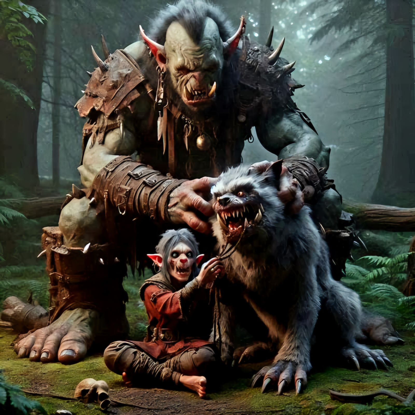 Orc & son with their pet