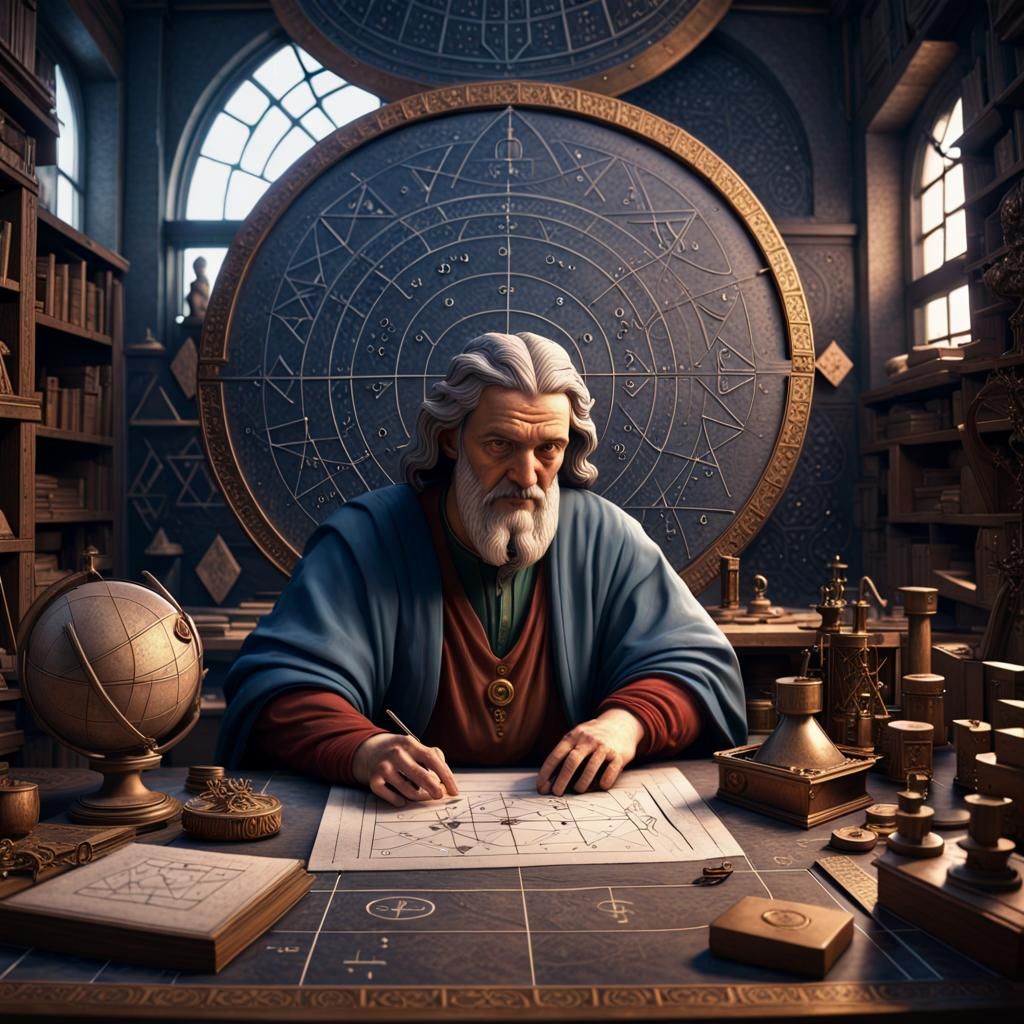 Euclid Greek Mathematician the father of geometry, solving math ...