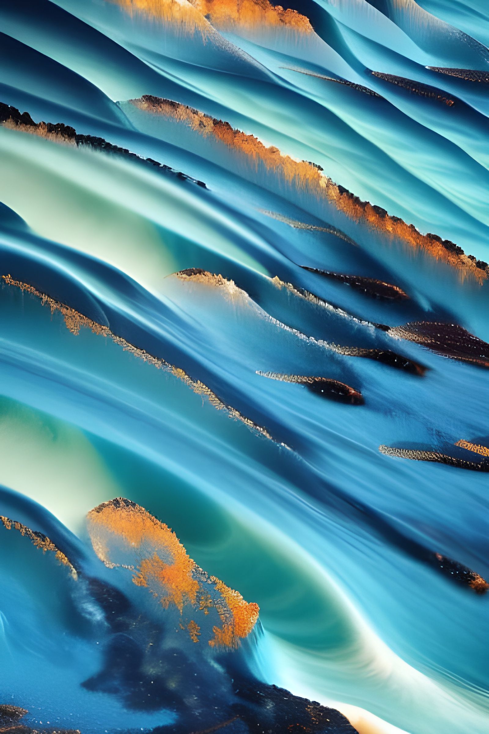 Blue Ocean waves.