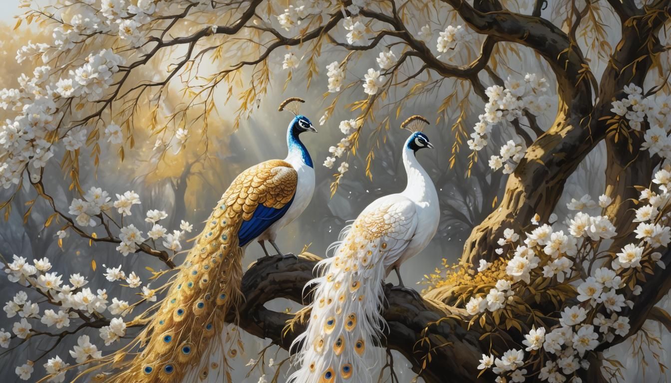 two peacocks  by @skeller