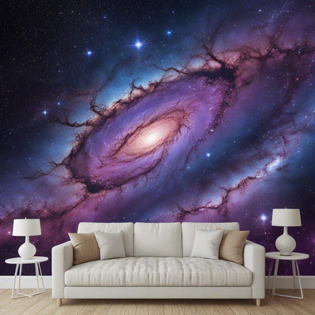 Epic Space Art of Swirling Nebula and Milky Way Galaxy