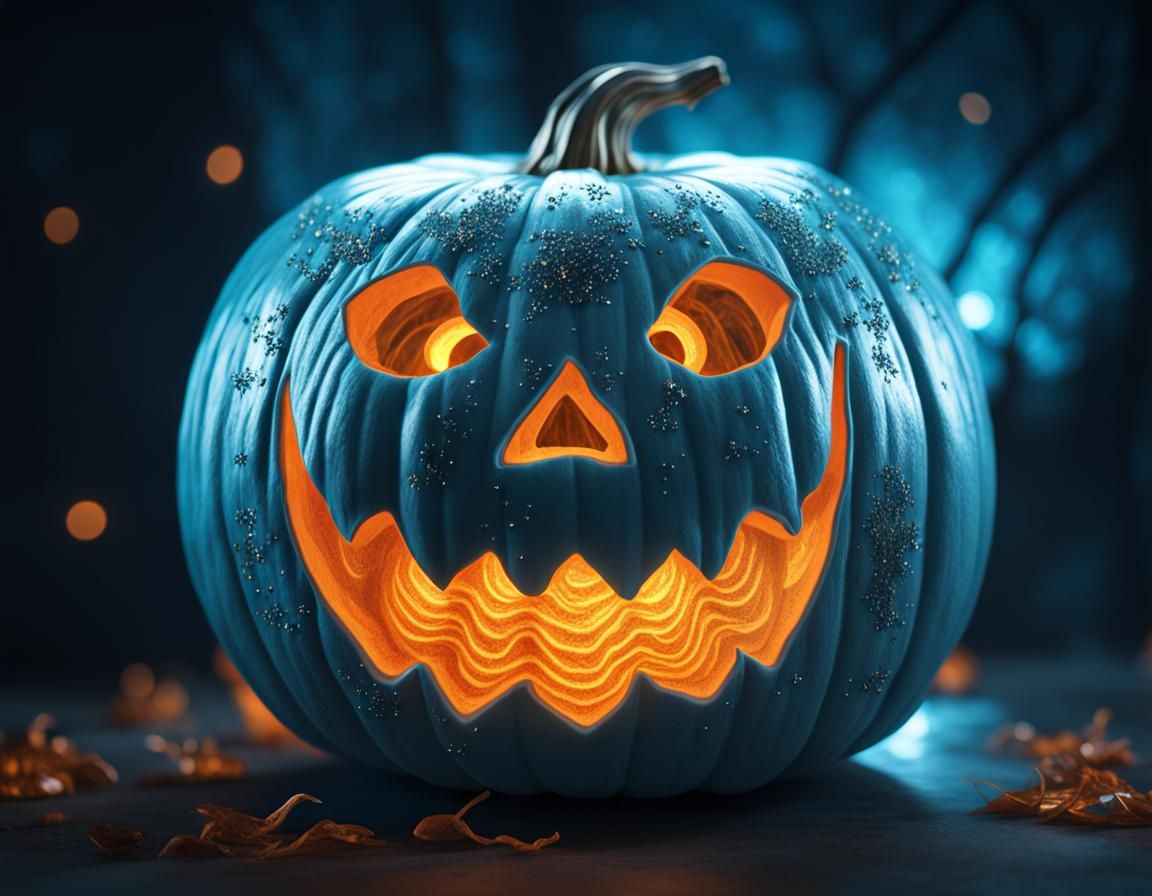 Whimsical carved pumpkin