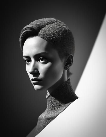 Woman in Hyperdetailed Digital Art Style