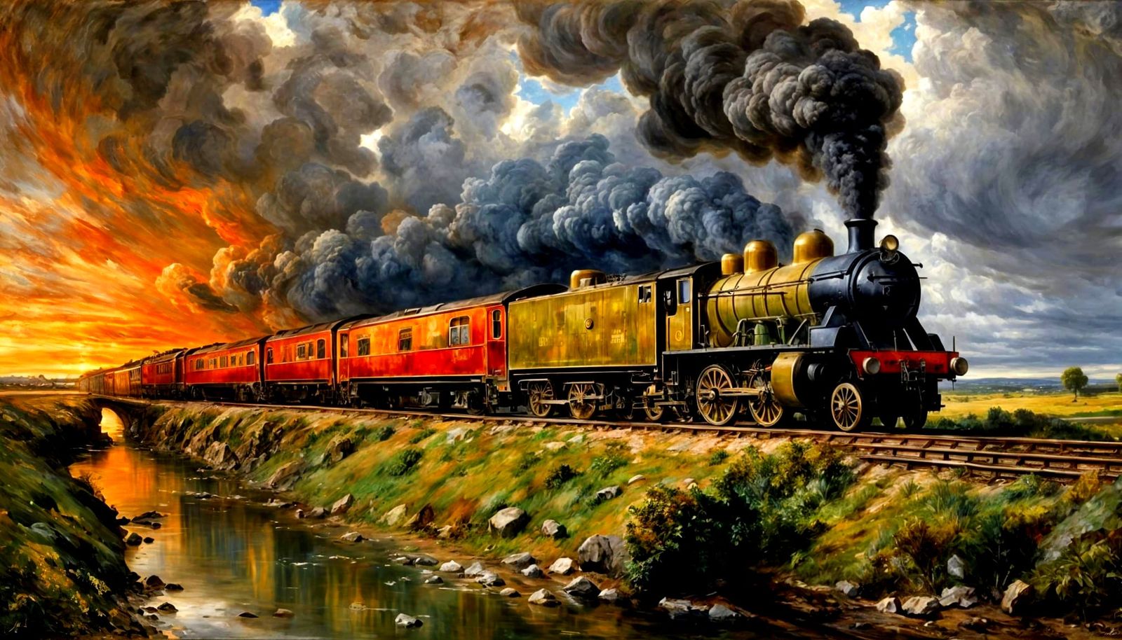 Train, inspired  by John Constable  by @Taralie