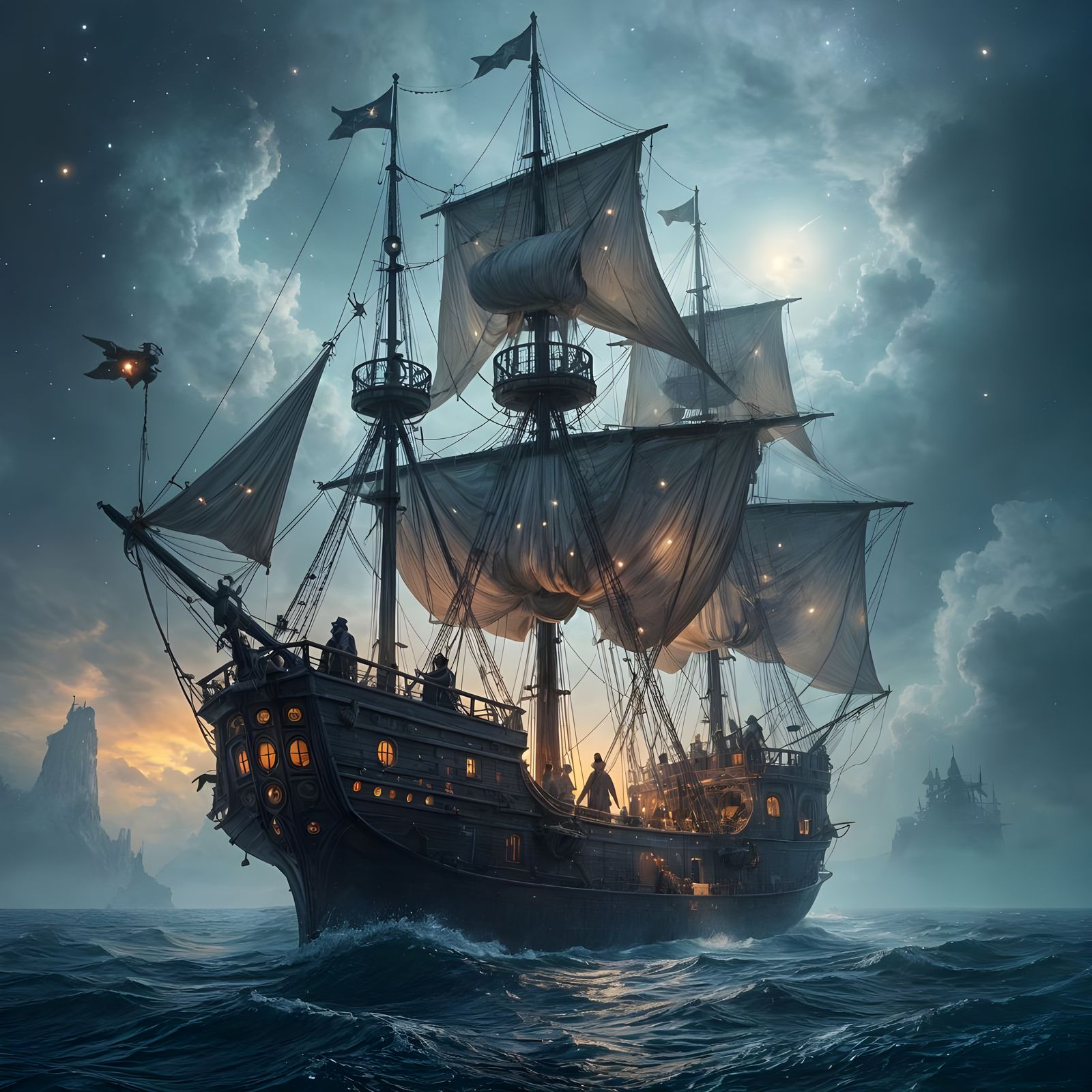 Cosmic Galleon of Spectral Stardust Pirates