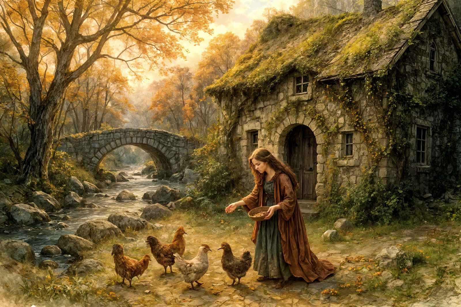 Feeding the chickens