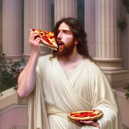 Jesus Pizza Loving Christ 🍕 - AI Generated Artwork - NightCafe Creator