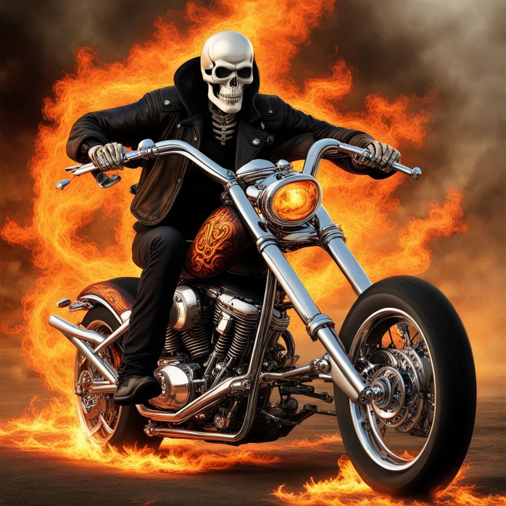 Skeleton Rider - AI Generated Artwork - NightCafe Creator