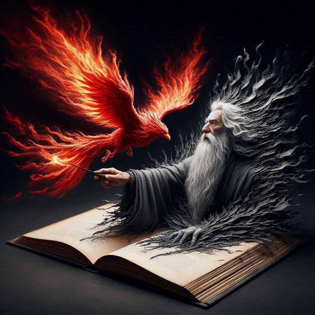 Dumbledore and Fawkes