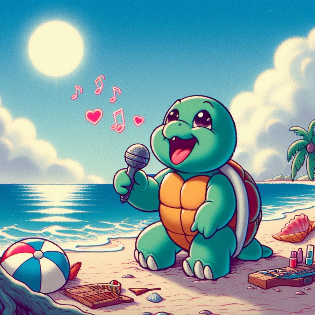Singing Turtle at the Beach 2