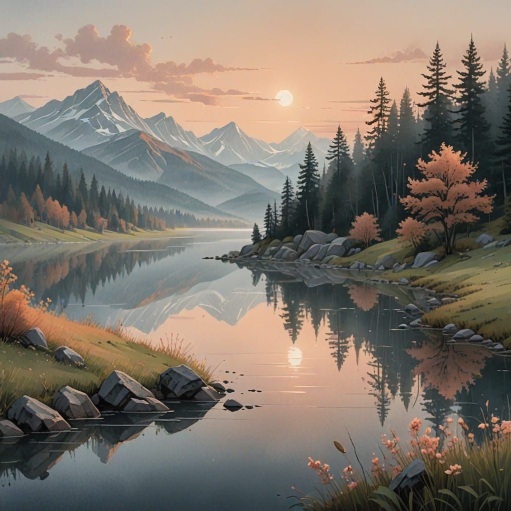 gray and peach tones