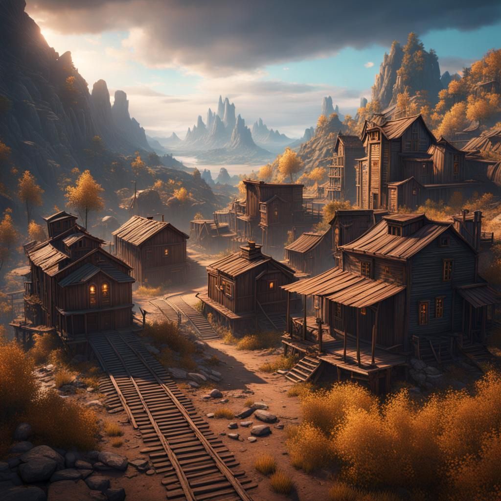 an old village in the wild west 