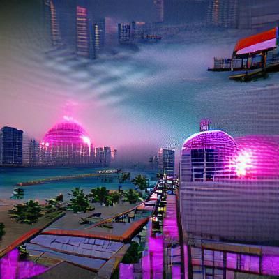 Dystopian ethereal vice city