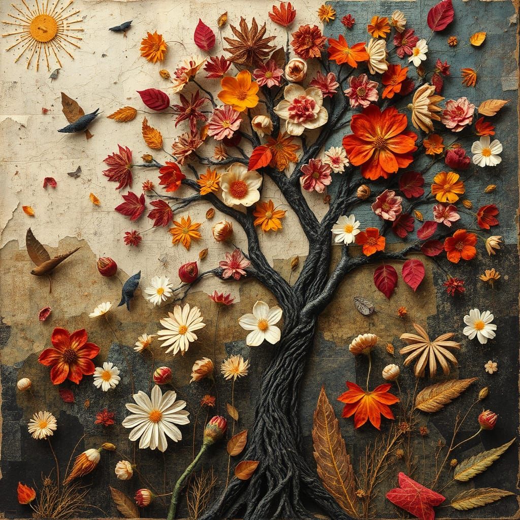 Autumn Paper Collage  by @NewAgerJul