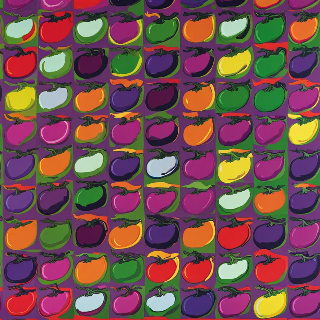 Pop art eggplants, Andy Warhol