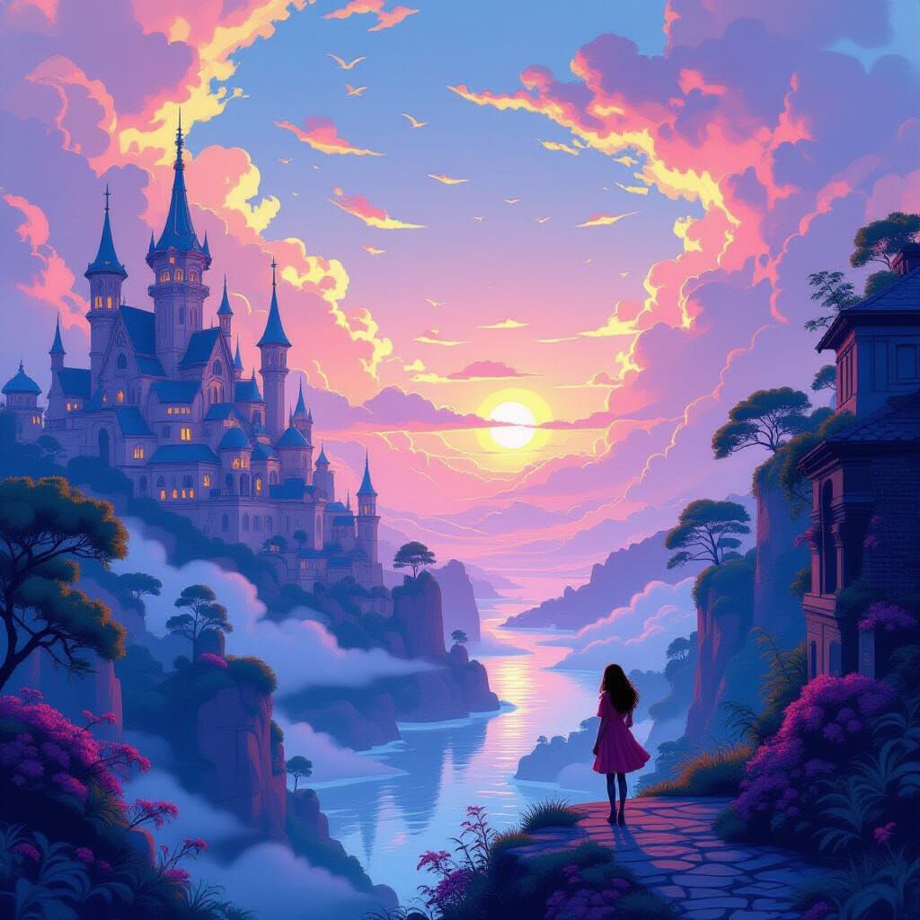 Ethereal Fantasy Scene Inspired by Digital Art