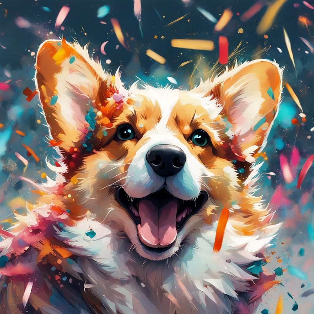 Confetti  by @Mitsue the Corgi