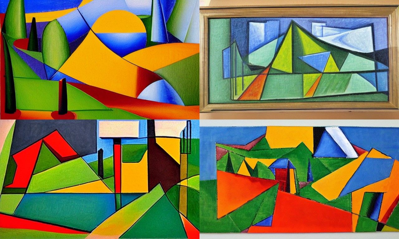 Landscape in the style of Cubism