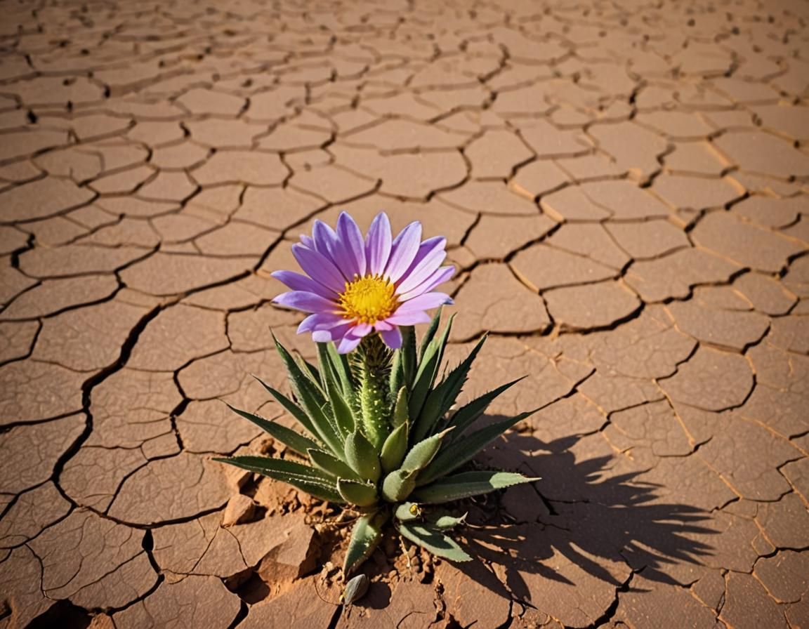 beautiful flower grows in dessert, against the odds