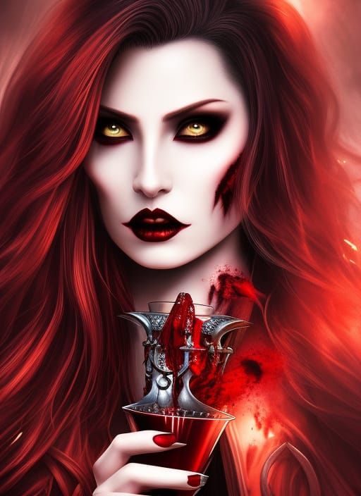 Vampire with a Tonic of blood  by @Mattagos