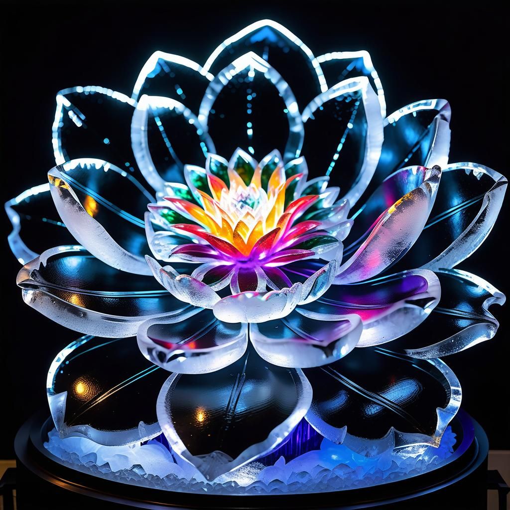 Ice Sculpture Flower AI Generated Artwork NightCafe Creator