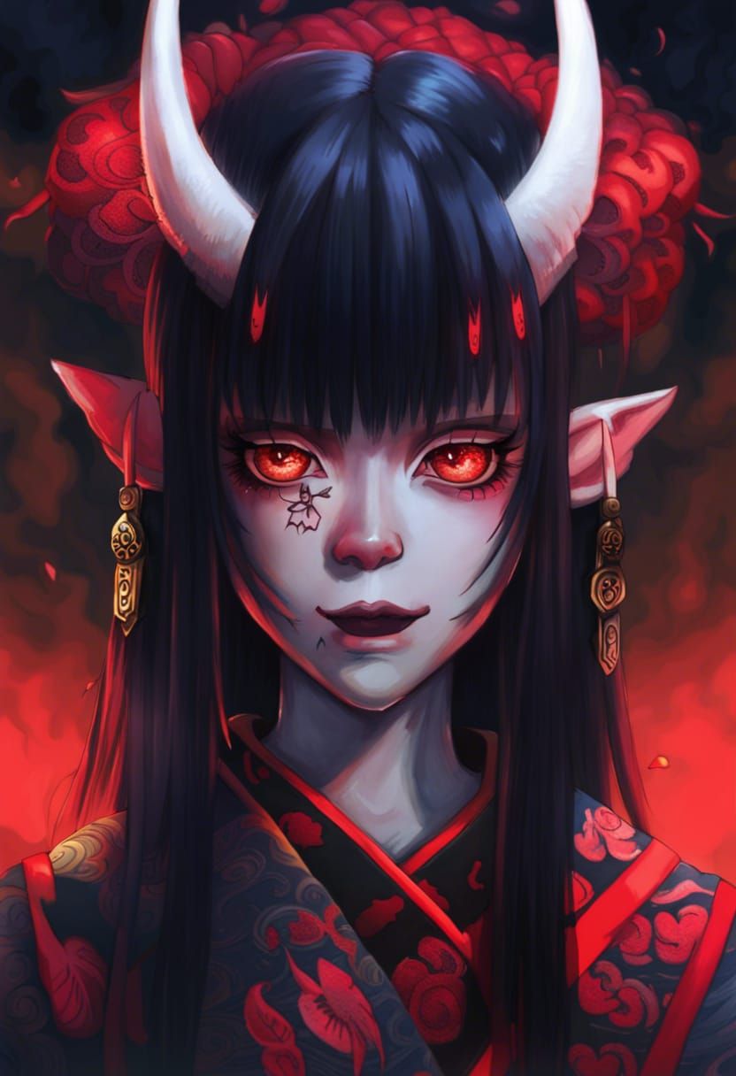 Oni girl. - AI Generated Artwork - NightCafe Creator