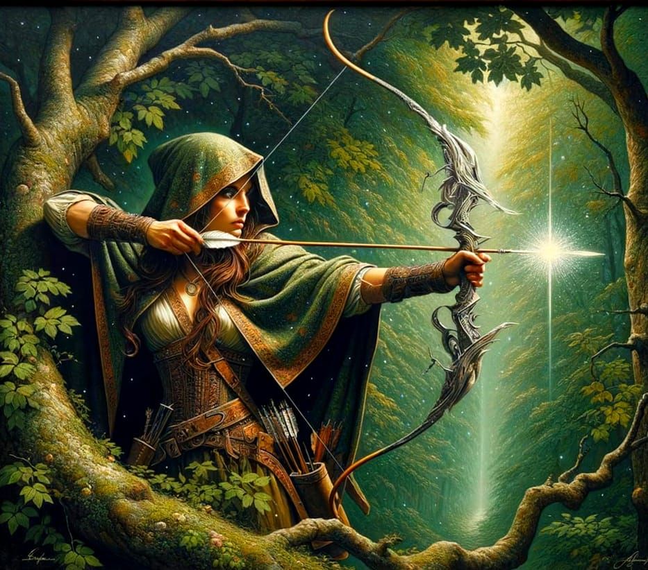 A beautiful elven huntress