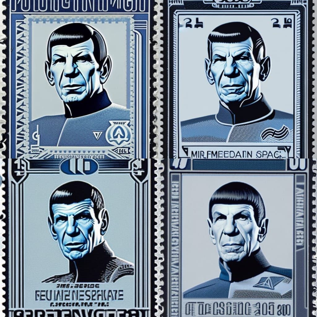 Leonard Nimoy as Mr spock postage stamp