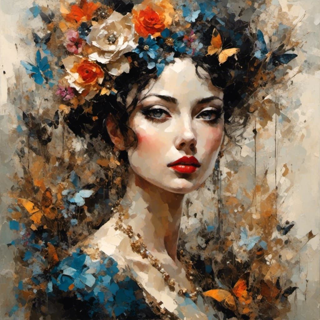 <lora:MixedMediaCollage:1.0> Portrait