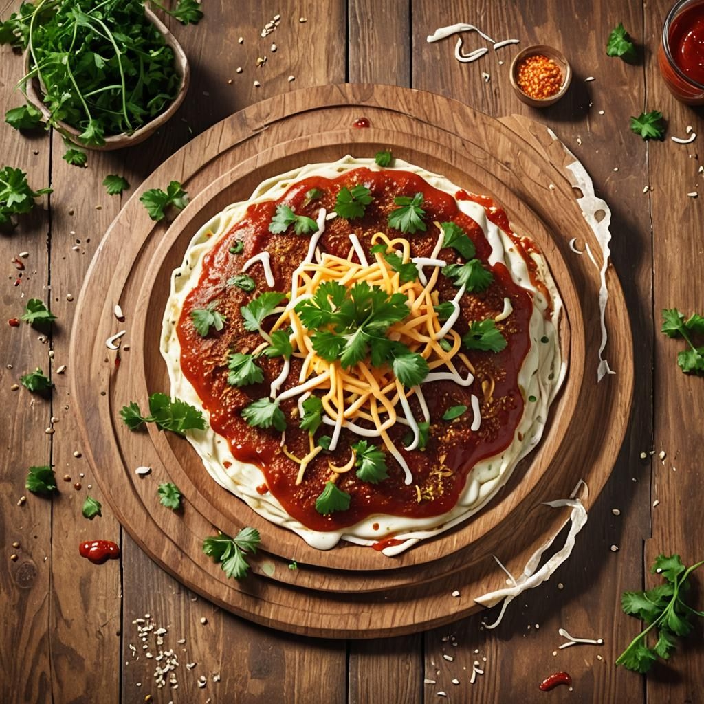 Lahmajoun with Cheese and Ketchup: Culinary Art