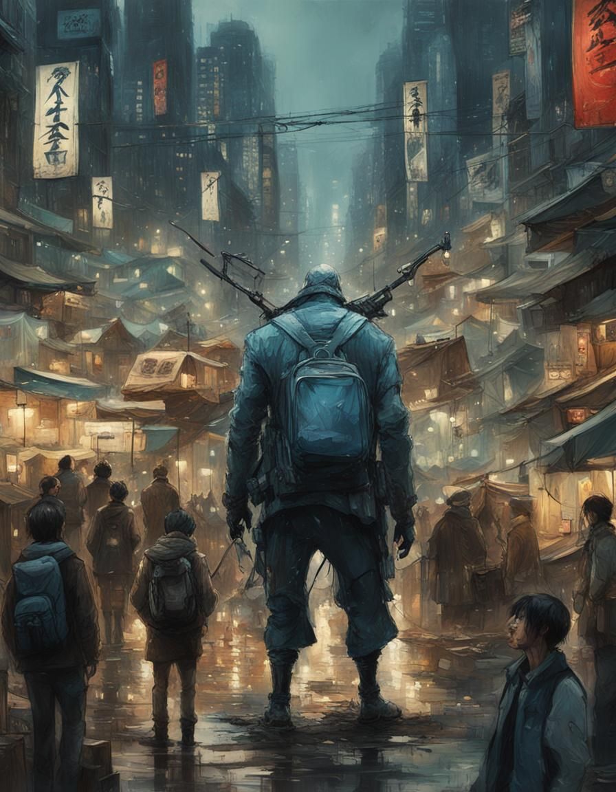 A man is talking a photo with a giant action figure in the m...