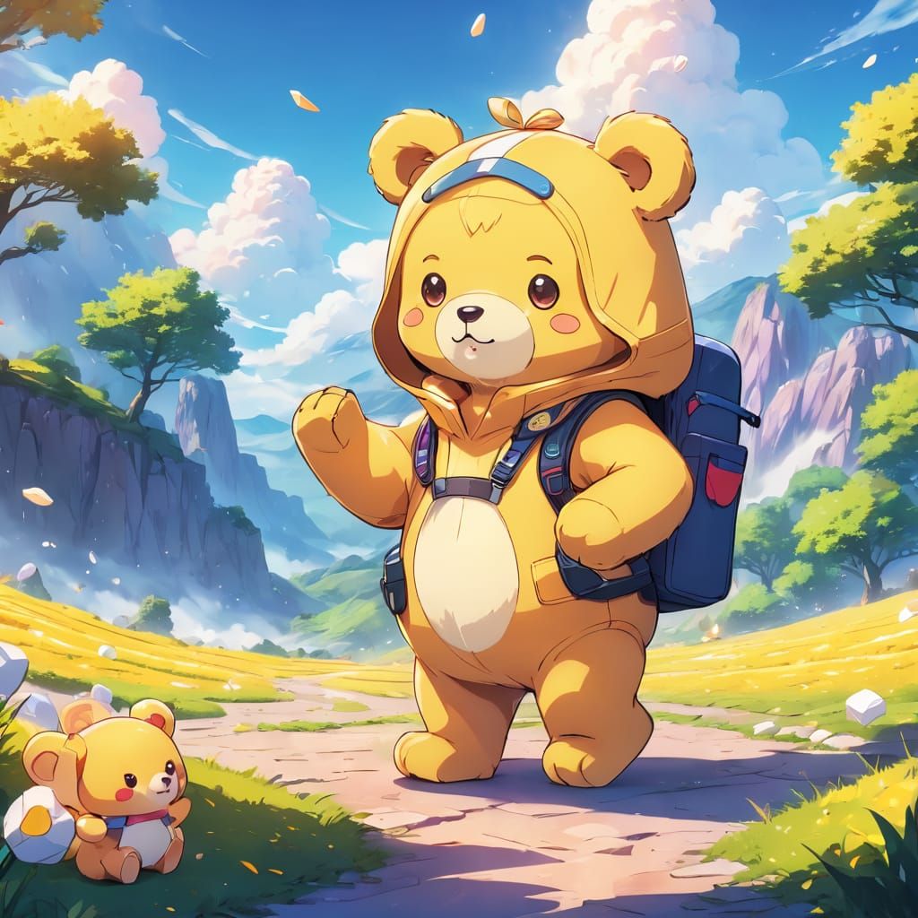 Cute yellow bear