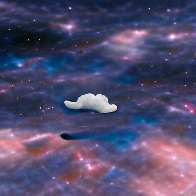 Lonely cloud drifts aimlessly in space