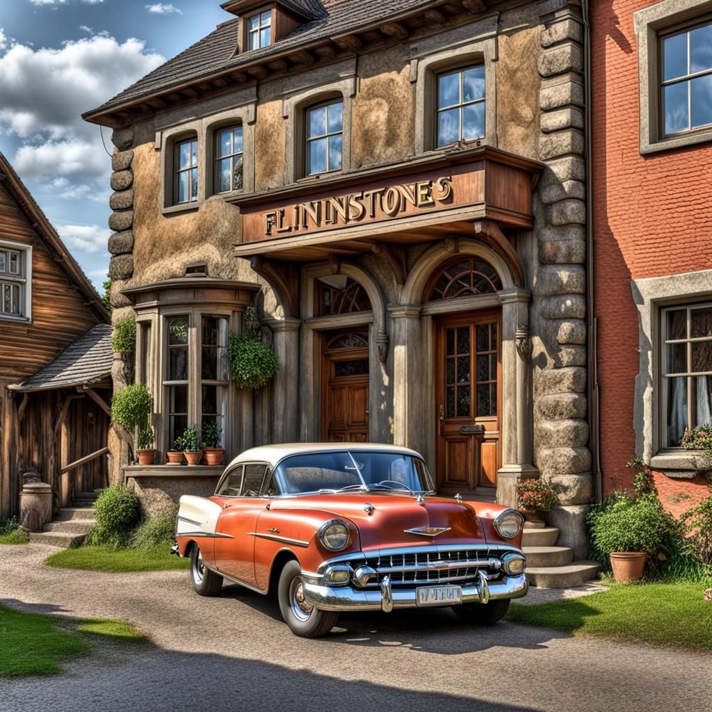 House of Flinnstones mit neuem Auto