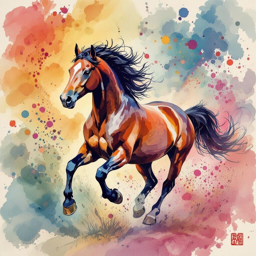 Galloping in Ink  by @Eve