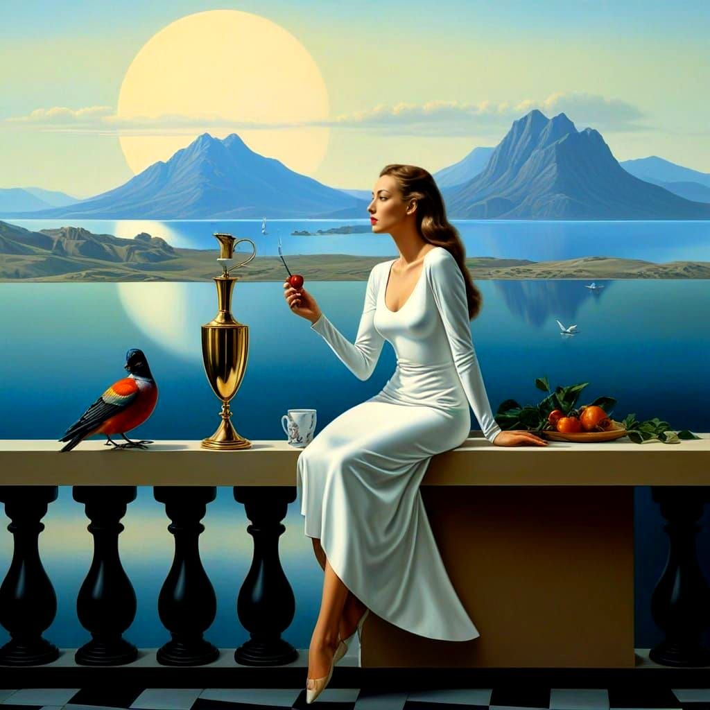 Elegant Female Figures in Surrealistic Harmony